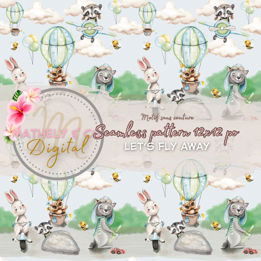 Let’s fly away ~ Seamless pattern