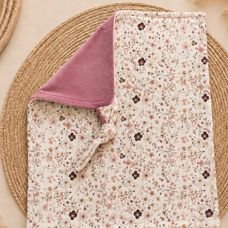 Mini doudou «Adeline/ minky lisse framboise »