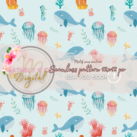Sea you soon 1~ Seamless pattern