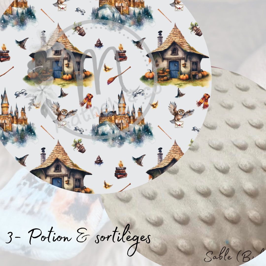 Mini doudou «Potion & sortilèges/ bulles sable »