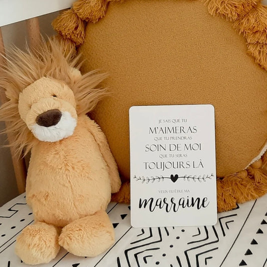 Carte annonce « marraine », Petits Moments Qc