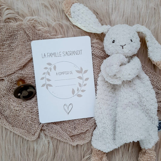 Carte annonce « Grossesse/ beige » Petits Moments Qc