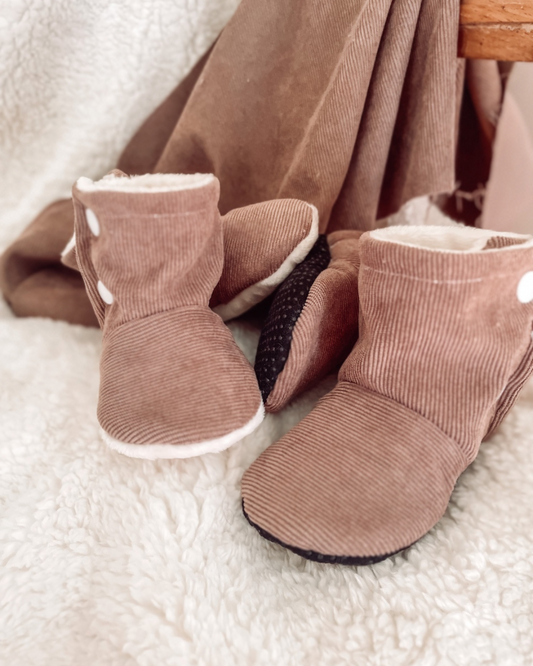 Pantoufles « Velours taupe »Adulte~Sur commande