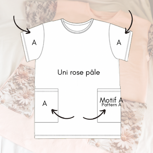 Robe Oversize à poches  « Motif au choix/ uni rose pale »