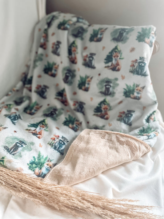 Couverture en Minky « Mon ami raton / bulles caramel"