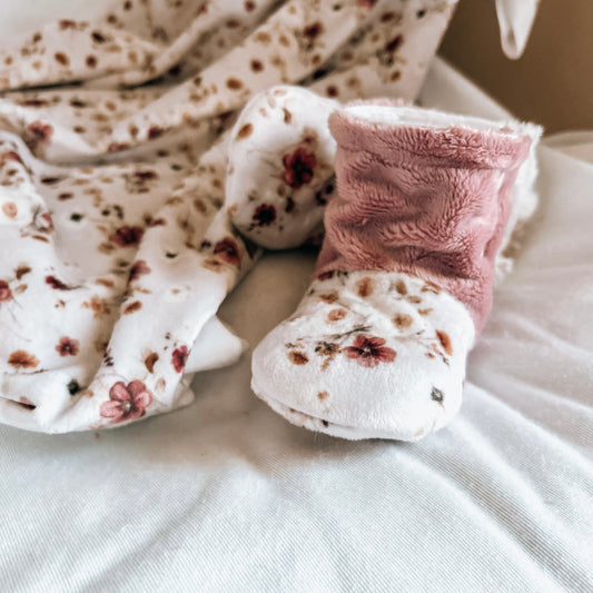 Pantoufles douces et chaudes "FALLing in love/lisse rosewater"
