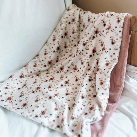 Couverture en Minky « FALLing in love/ lisse rosewater"
