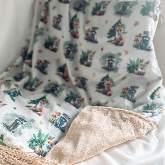 Couverture en Minky/squish "Mon ami raton/lisse caramel"