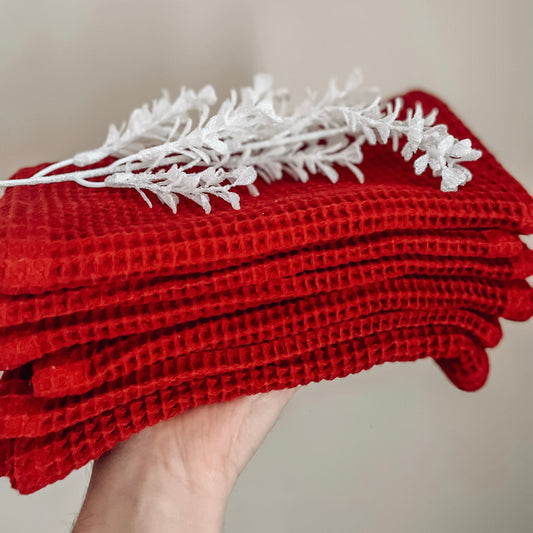 Serviette de table coton gaufré ~ Paquet 2