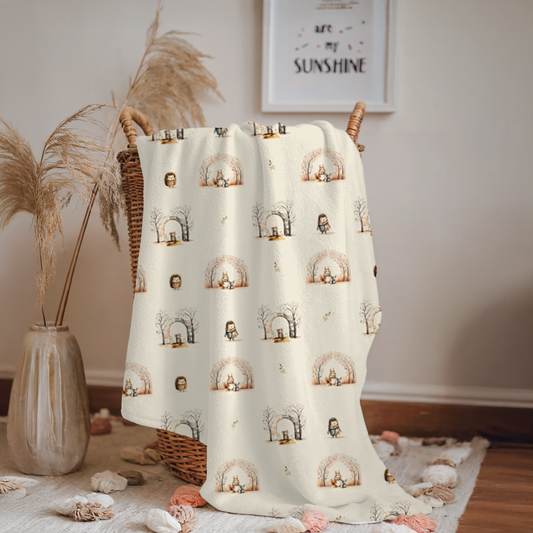 Couverture minky "Hamsterdam/ bulles caramel"
