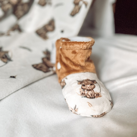 Pantoufles douces et chaudes "Hector/bulles caramel"