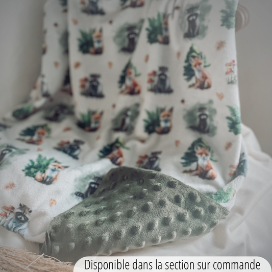 Couverture en Minky"Mon ami raton/bulle Hunter"