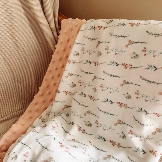 Mini doudou "Fleurs sauvages/ endos au choix"~sur commande