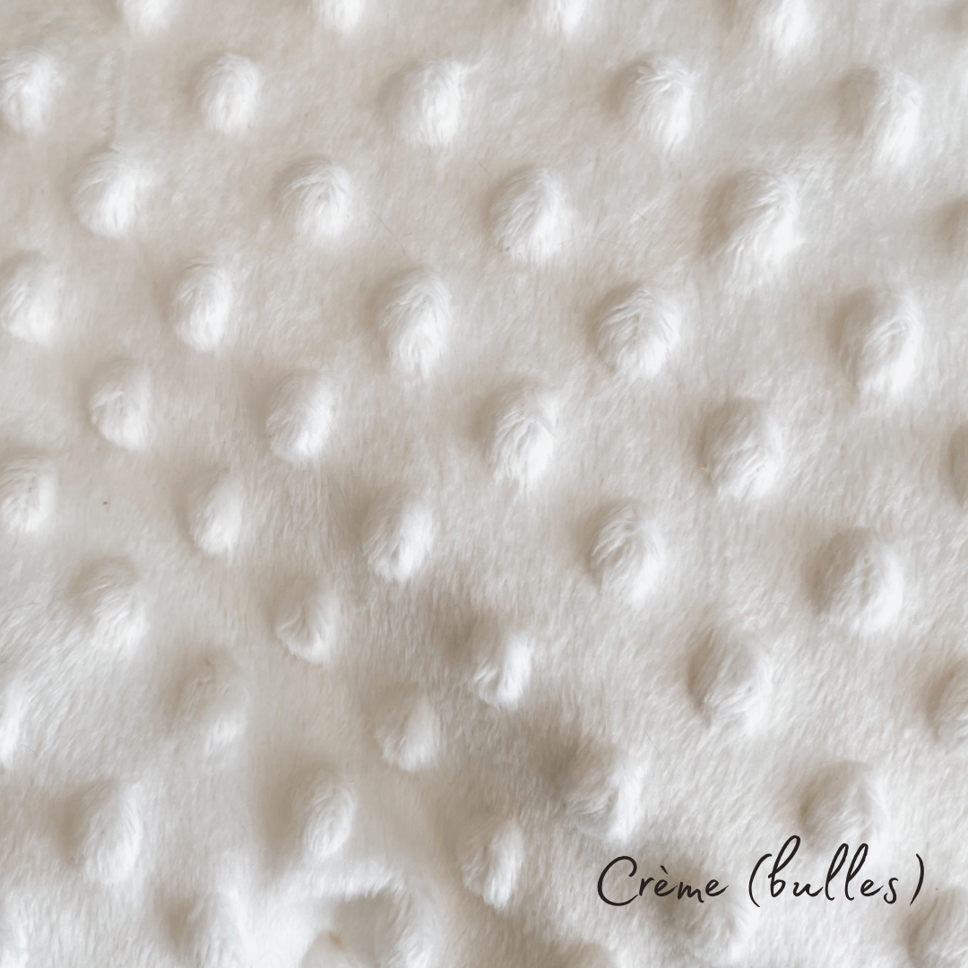 Couverture minky "Flora/ bulles crème’’