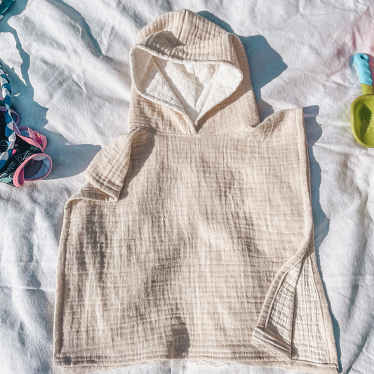 Poncho mousseline/dentelle Lina