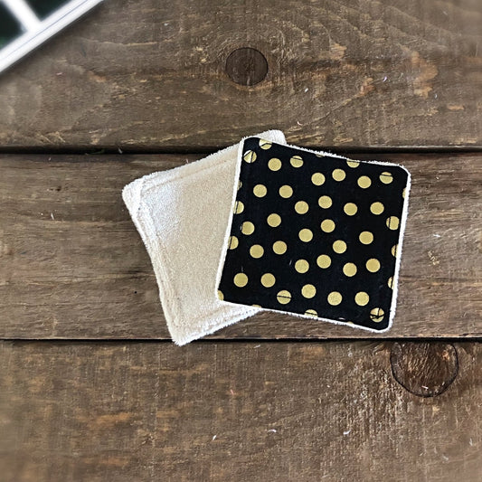 Tampons démaquillants « Pois dorés »