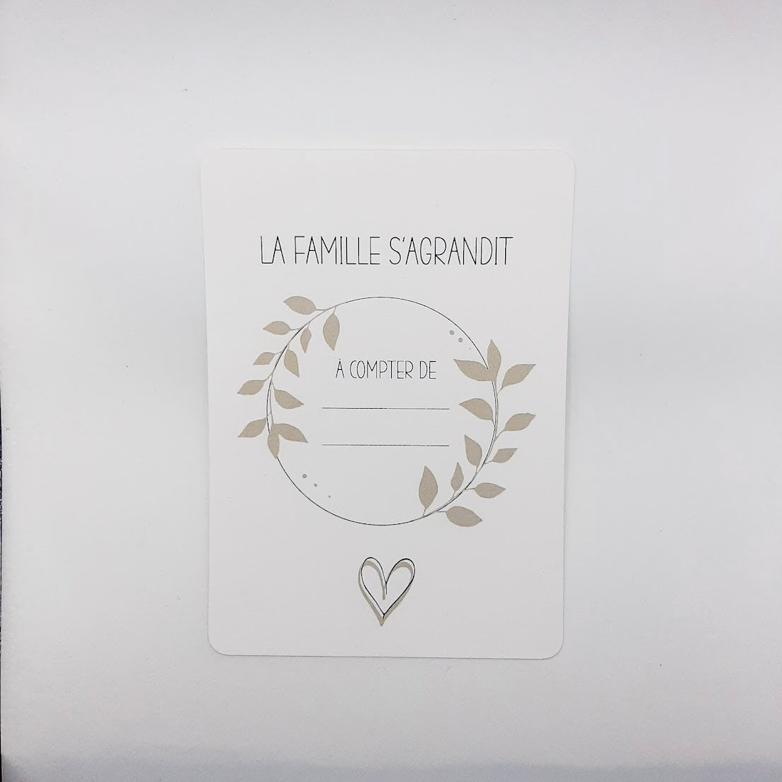 Carte annonce « Grossesse/ beige » Petits Moments Qc