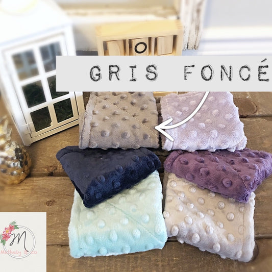 Débarbouillettes en Minky~ Gris foncé