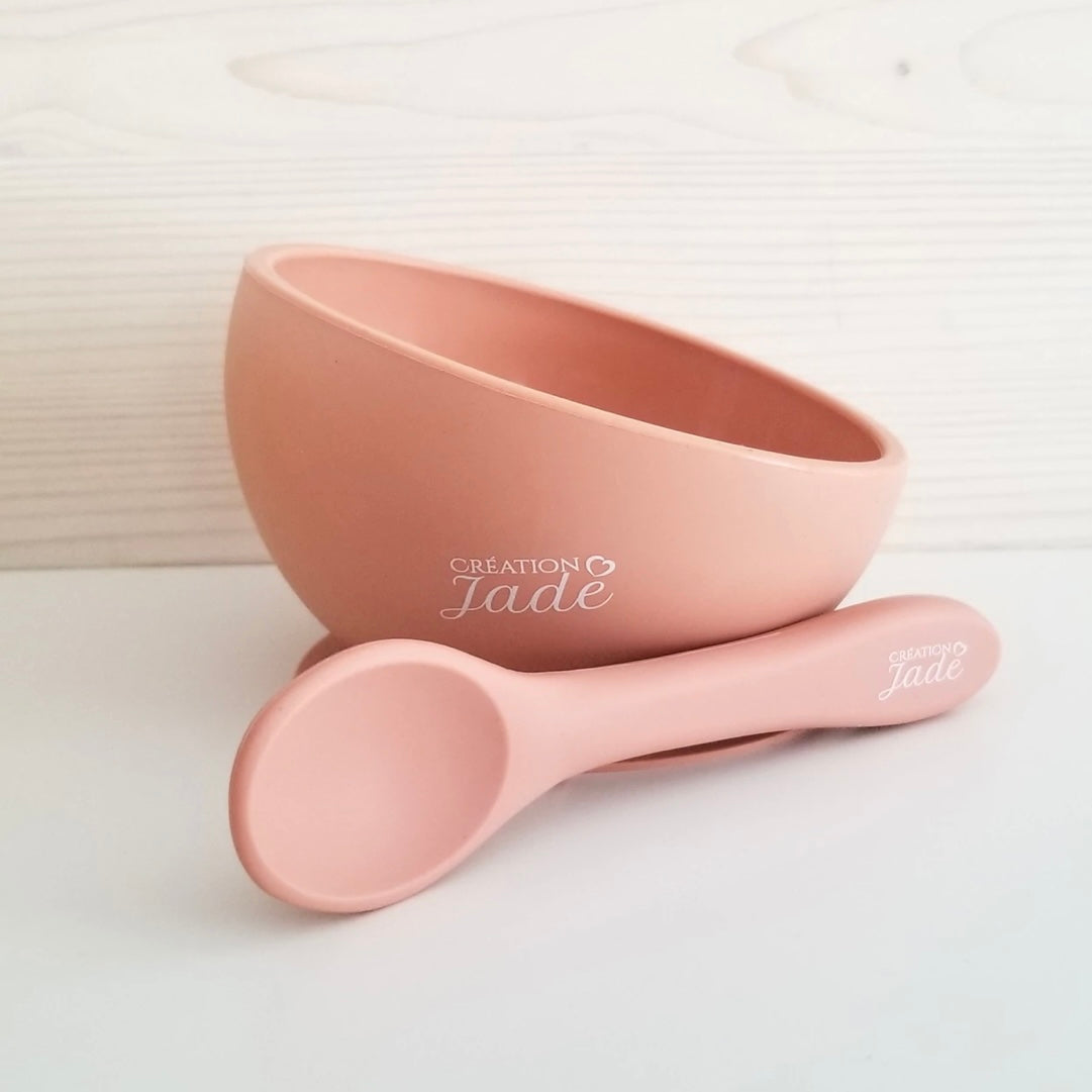 Duo suction bowl and spoon Création Jade
