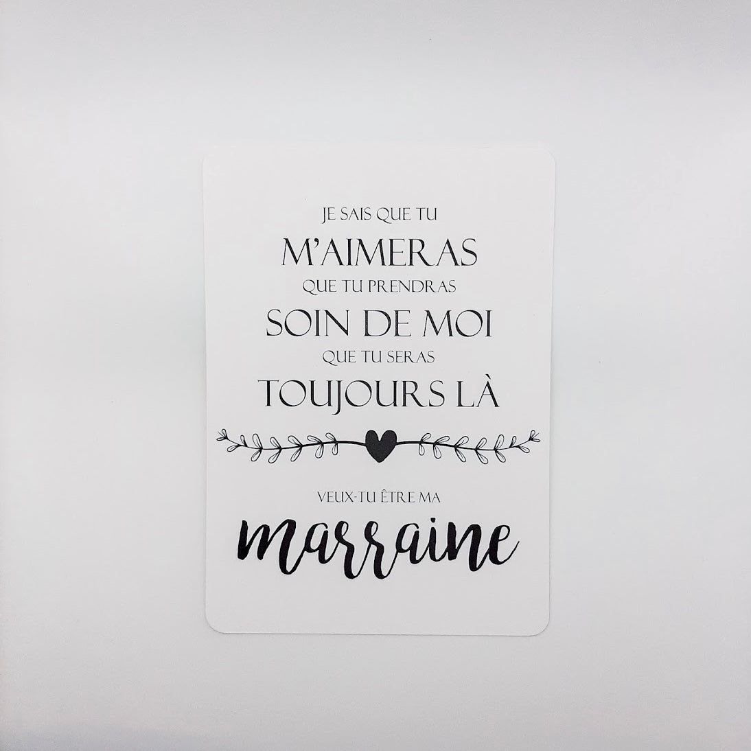 Carte annonce « marraine », Petits Moments Qc